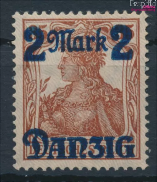 Briefmarken Danzig 1920 Mi 43II Unterdruckspitzen nach unten mit Falz (10221932