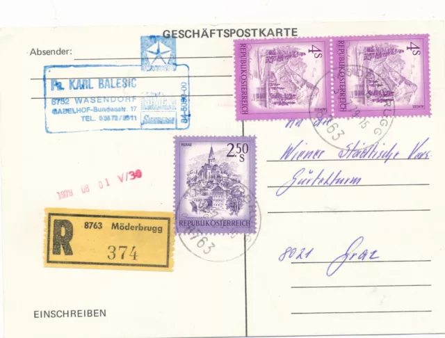 Reco-Karte 1979 aus Möderbrugg mit schönes Österreich (O29)