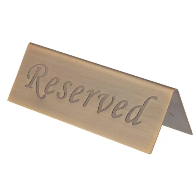 Stainless Reserved Table Sign Wedding Bar Cafe Tabletop Display Decoratin