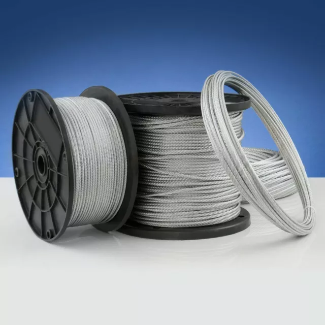 50m câble 4mm acier zingué EN 12385-4 6x19+FC