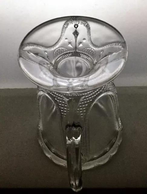 EAPG Antique Adams "CURTAIN TIE BACK" Clear Glass Creamer Cream Pitcher 6