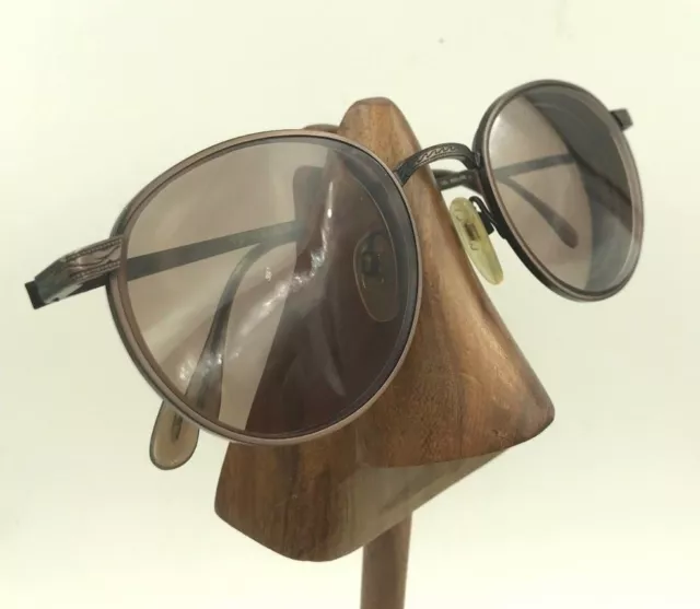 Vintage Hudson Z-87 DG-80 Antique Brown Metal Oval Round Sunglasses FRAMES ONLY 2