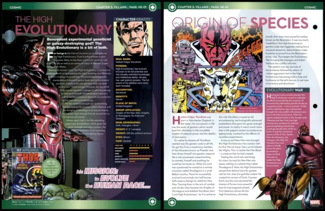 The High Evolutionary #HE-01 Villains - Cosmic Marvel Fact File Page