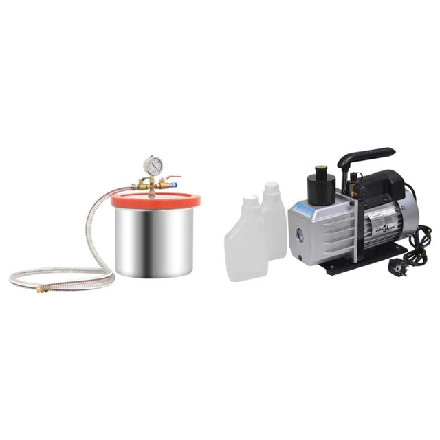 AX Camera A Vuoto 7,4L Pompa Motore 1/4HP Multiuso Vacuometro Olio Nuovo 3100539