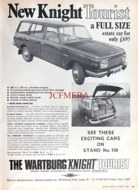 Wartburg 'KNIGHT TOURIST' Estate, Original 1968 Motor Car Advert : 660-118