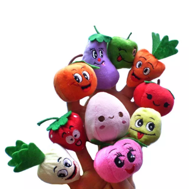 10pcs Education Toys Fruits and Vegetables Finger Puppet Plush Child Baby Early