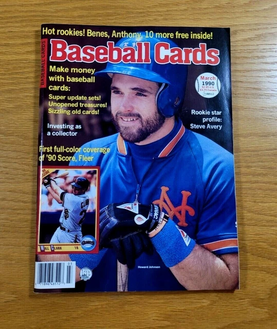 BASEBALL CARDS MAGAZINE Vintage Issue March 1990 WILL CLARK, HOWARD