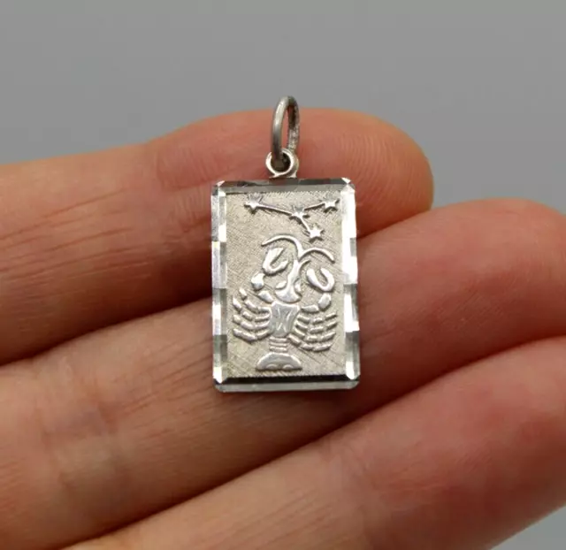 Pendentif Signe Astrologique / Signe du Zodiaque CANCER en Argent Massif 925