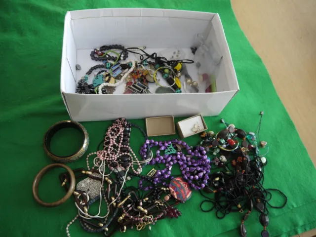 Huge Job Lot Collection Of Vintage Costume Jewellery  Inc Pendants Necklaces Etc