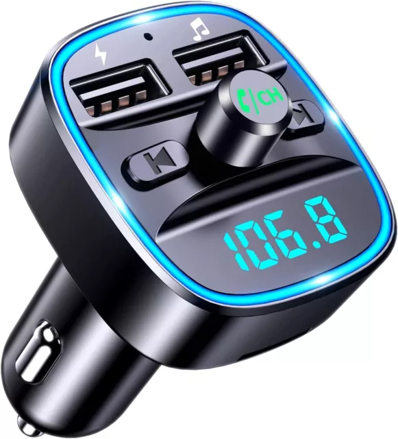 Bluetooth 5.0 Wireless Car FM Transmitter MP3 Player Radio 2 USB Charger Adapter