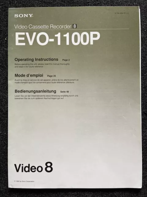 SONY EVO-1100P Original Operating instructions Bedienungsanleitung manual