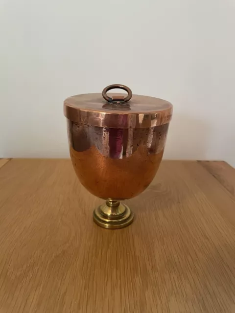 19C? Antique Temple & Crook English Copper & Brass Tobacco Keeper Jar Urn