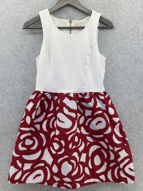 Love…ady Women's Sleeveless Dress White Red Roses Size Medium Fit & Flare