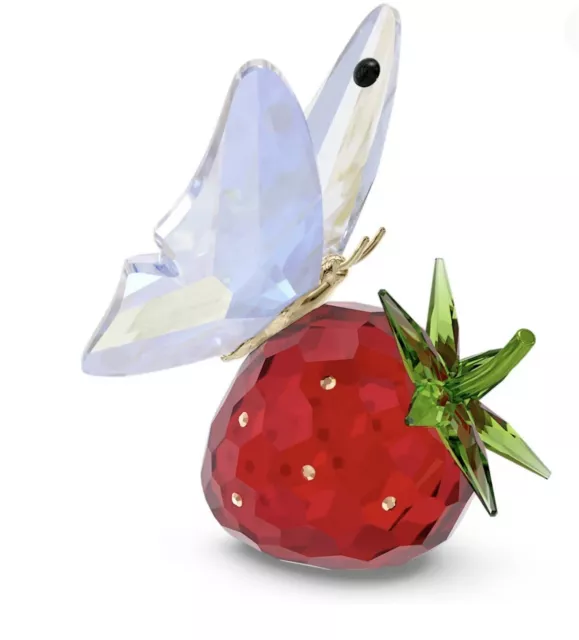 NIB Swarovski Idyllia Butterfly and Strawberry Décor Crystal Figurine #5666846