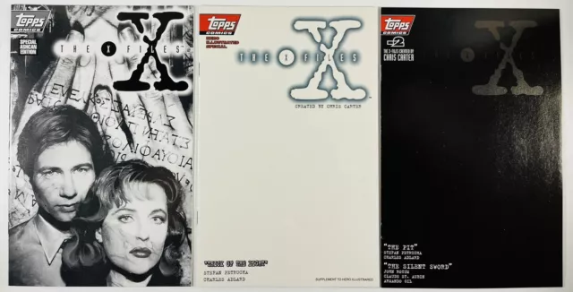 Lot Of 3 X-Files Htf Specials Ashcan #1 + Hero Illustrated + Negative 2 Topps