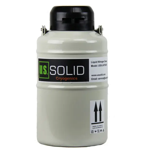 U.S.SOLID 3L Liquid Nitrogen Container LN2 Tank Cryogenic Dewar Semen Flask with