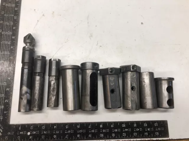 9 Lot - 1" Tool Holders and Sleeves CNC Lathe Turret Block Reducers MT2 5/8" 1.5