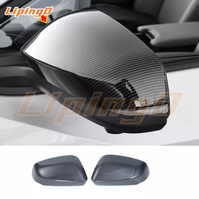 For Toyota bZ4X 2023-2024 ABS Carbon fiber Side Door Rearview Mirrors Cover Trim