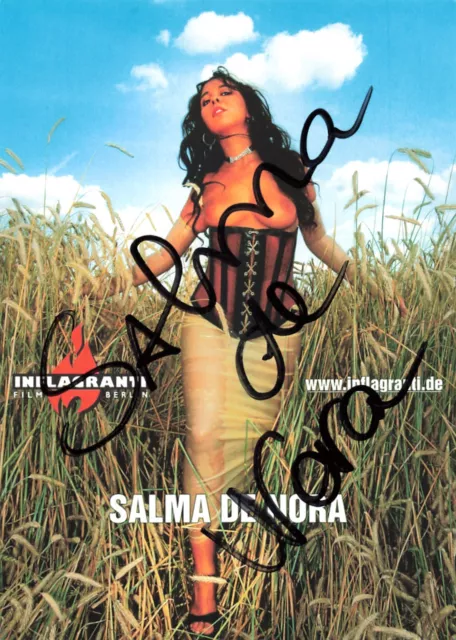 Salma de Nora, Originalautogramm, Autogrammkarte, Erotikdarstellerin, Nackt/Nude