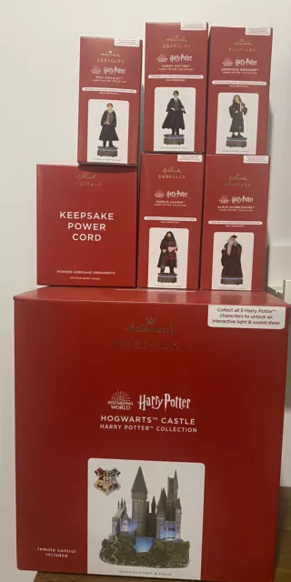 Harry Potter Hallmark Christmas Keepsake Storytellers-Complete Set + Power Cord