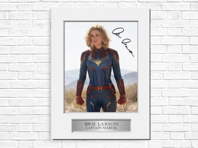 Brie Larson Captain Marvel signierte Fotoanzeige Halterung A4