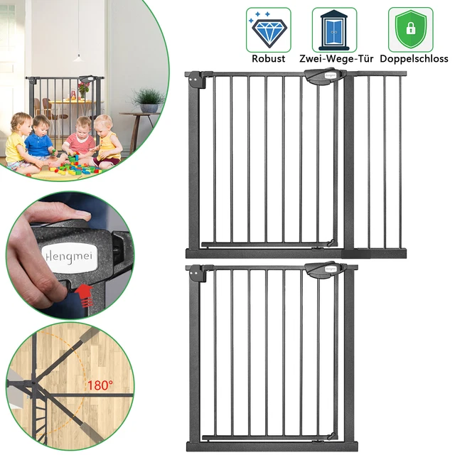 Absperrgitter Auto-Close Treppengitter Türschutzgitter ohne Bohren Baby Schwarz