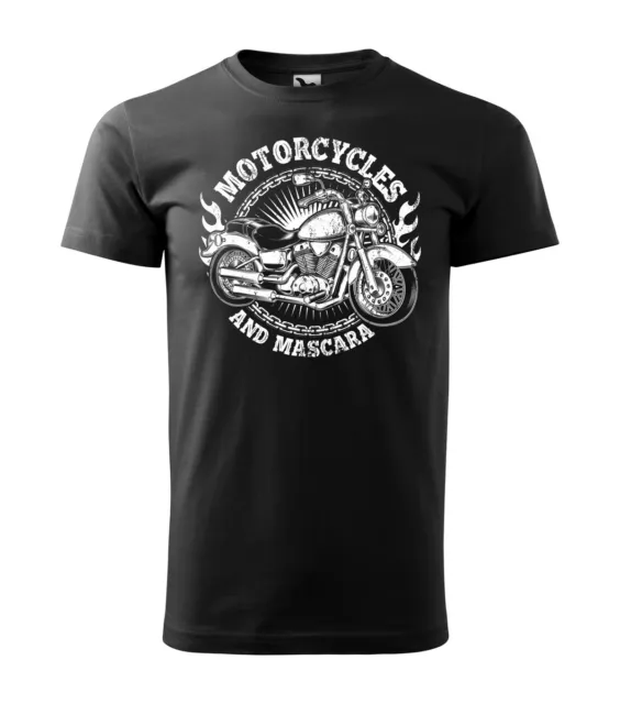 Divertente Moto Biker Donne Ragazze Regalo Trucco Mascara Biker T-Shirt