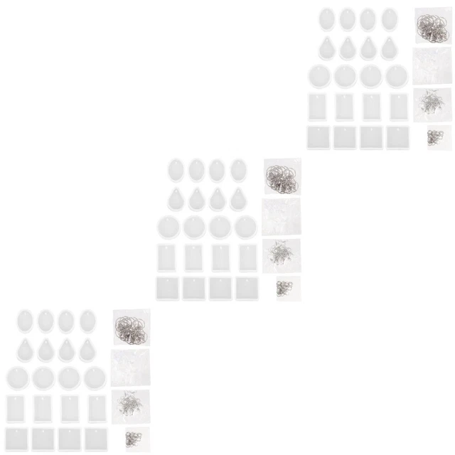 3 Sets Schlüsselbund -Anhänger -Formen geometrische Pendellie -Silikonharz