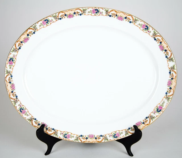 GUERIN LIMOGES FRANCE Oval Serving Platter 16" Pattern GUE566 Vintage