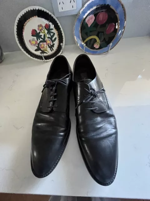 Aquila Mens Black Leather Dress Shoes Size 45 Have Been Worn Great Condition