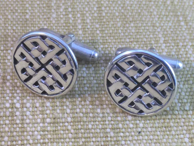 Super Vintage Sterling Silver Celtic Knot Cufflinks in presentation box