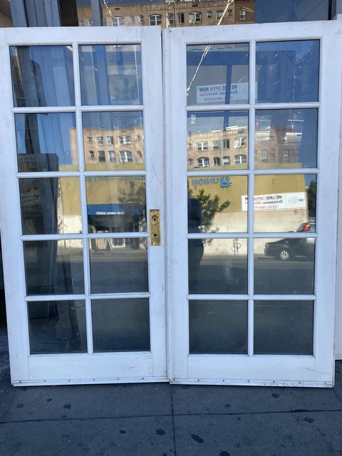 French doors 10 light double pane tempered glass 77x36ea 72in Open
