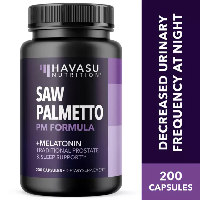 Saw Palmetto with Melatonin for Sleep & Prostate Supplement Saw Palmetto, 200 ct