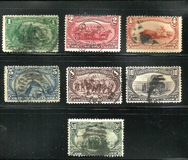 US Scott 19th century #285-291 Trans-Mississippi Expo Set 1898, Fine, sound