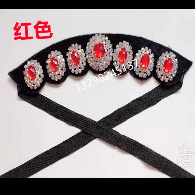 Chinese Traditional Opera Grey-templed Rhinestone Qing Huadan Headwear Prop
