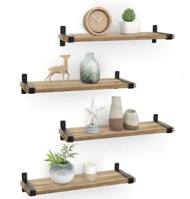 Set Di 3 Scaffali In Rovere Massello Rustico – Fatti A Mano, Con Ganci, Dimensioni 10x9x11 Cm – Naturali E Oliati