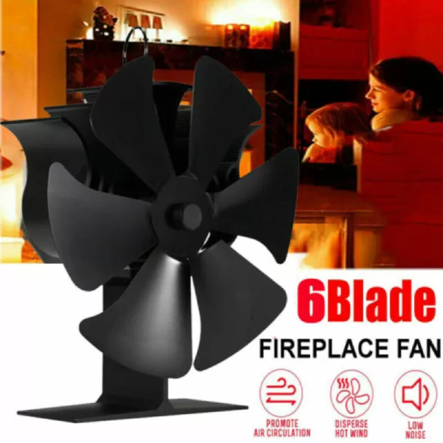 Wood Stove Fan Pipe Fireplace Fan 6 Blades Stove Fan