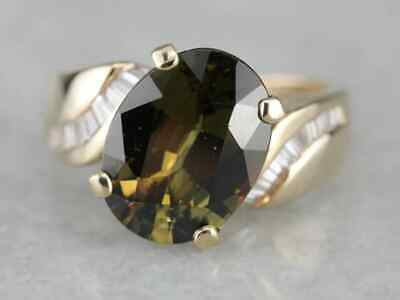 14k Gold 6.5ct Rare Demantoid Garnet Gemstone Handmade Wedding Ring Gift For Her