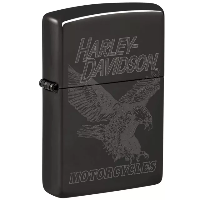 Zippo Windproof Lighter Harley-Davidson Laser Fancy Fill High Polish Black 48601