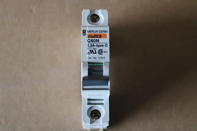 Merlin Gerin Multi9 C60N, 1 Pole Circuit Breaker, 1.2 AMP Merlin Gerin Multi9 C60N, 1 Pole Circuit Breaker, 1.2 AMP