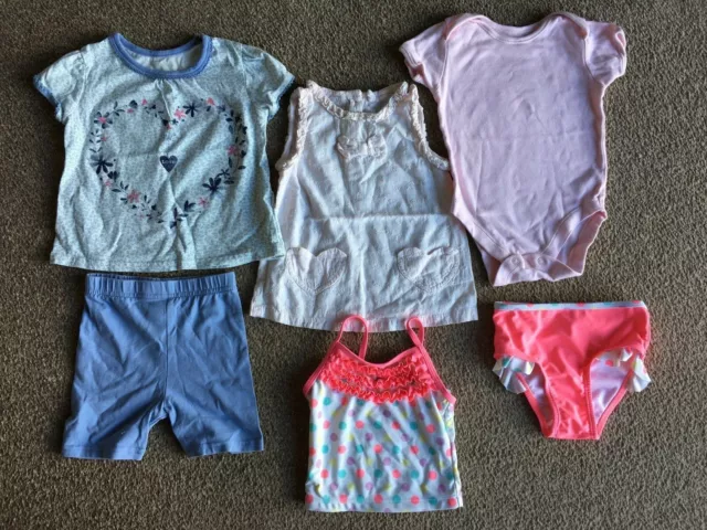 Baby Girls 9-12 Month Clothes Bundle TU GEORGE Etc Swimming Costume Tops Shorts