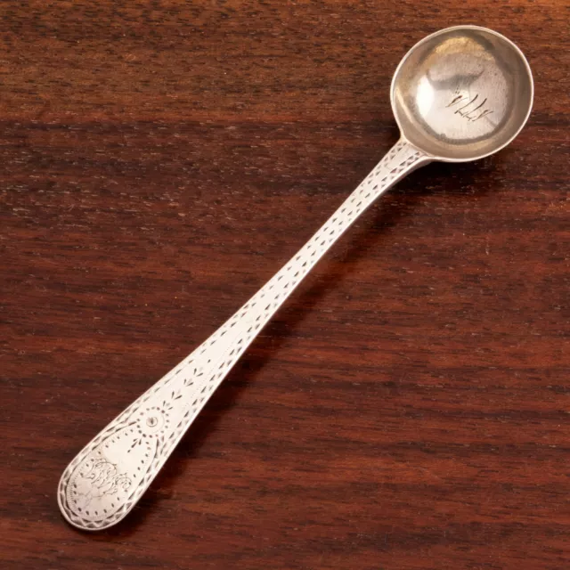 William Sumner I Georgian Sterling Master Salt Condiment Spoon 1789 Mono Jmj