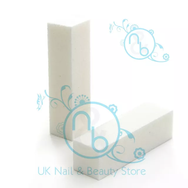 Buffer Block 120 Grit White Acrylic Nail Art Buffing Sanding File 1 2 3 5 10 Uk