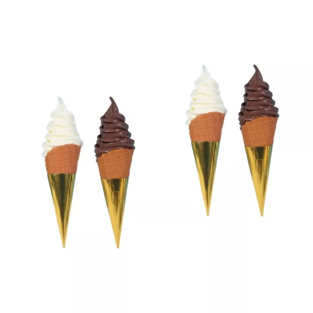 4 Pcs Simulation Ice Cream PVC Child Artificial Cone Dessert
