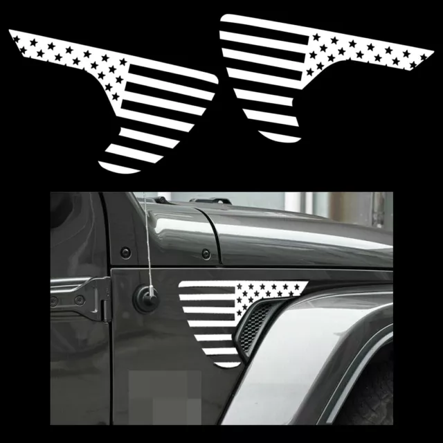American Flag Side Fender Vent Decal Fit For Jeep Wrangler JL JT Gladiator 18-20