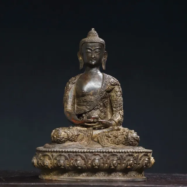 Old Collection Treasures Home Worship Religious Bronze Tuojin [The Buddha] Buddh