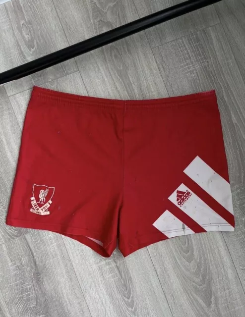 Vintage Adidas equipo Liverpool FC pantalones cortos 1991 1992