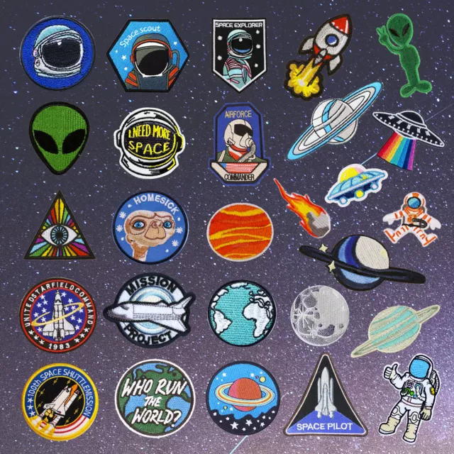 Outer Space Embroidery Sew On Iron On Patch Badge Fabric Applique Craft Transfer