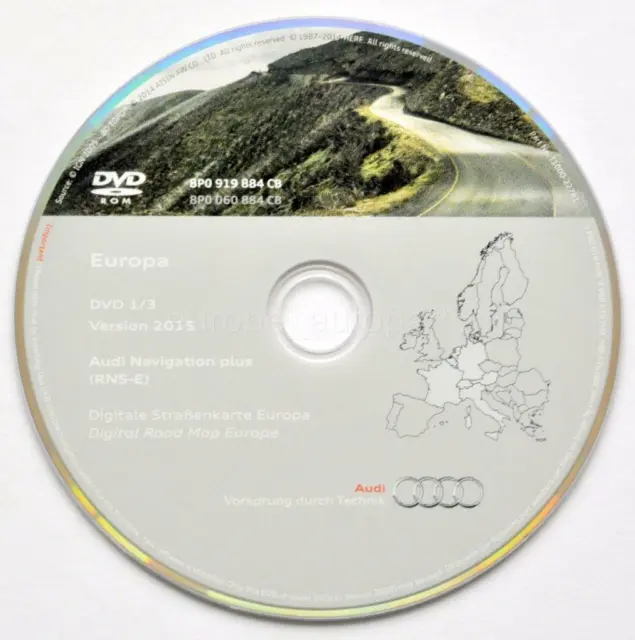 Audi A3 A4 A6 Tt Rns E Navigation DVD 2015/2016 Germania Italia Francia Benelux
