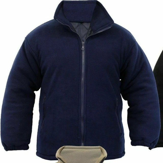 Men's Extra Thick And Warm Fleece Heavy Duty Work Jacket Padded Winter Navy Blue
